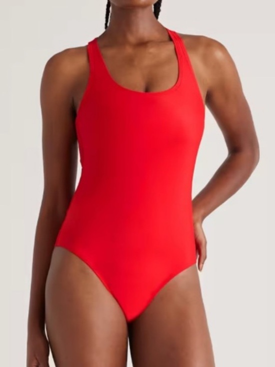 Quince Other - Quince NWT Italian Cross Back One Piece Swimsuit Cherry Red Small Bathing Suit
